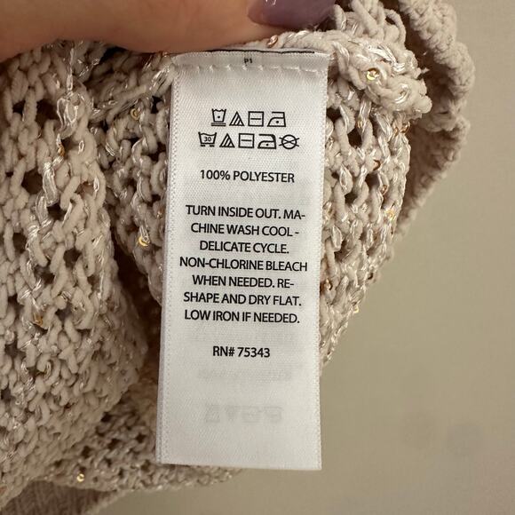 Joie knitted sweater vest with gold sequins size Large - Picture 4 of 5